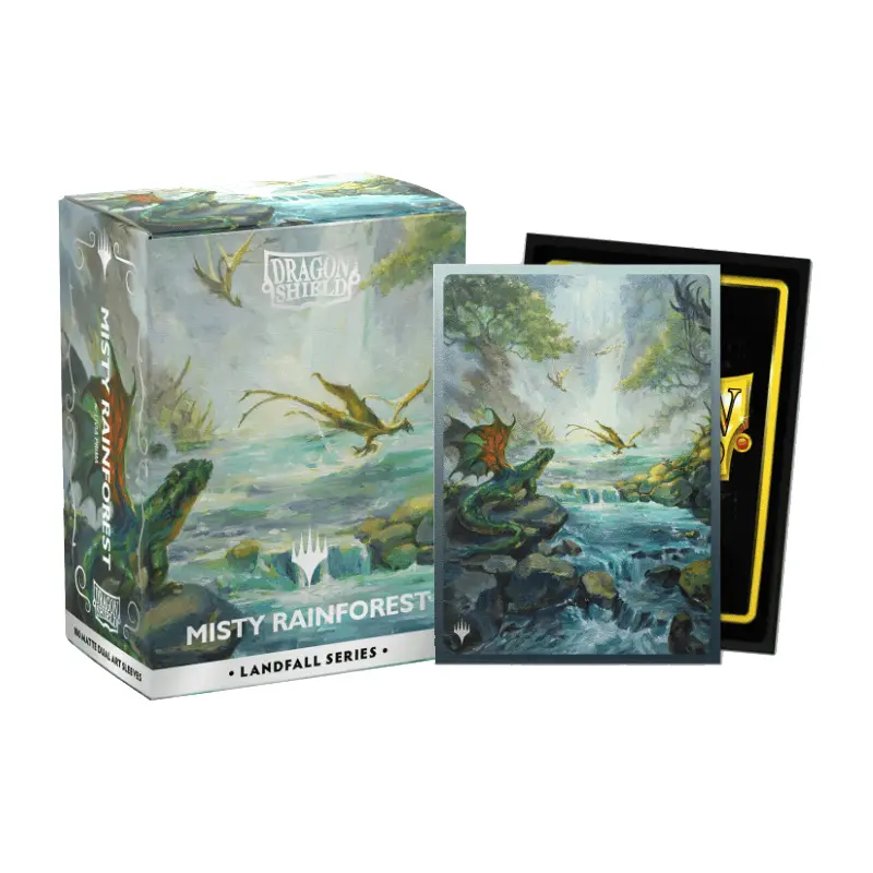 DS 100 Dual Matte Art Sleeves - MTG Landfall Series - Misty Rainforest