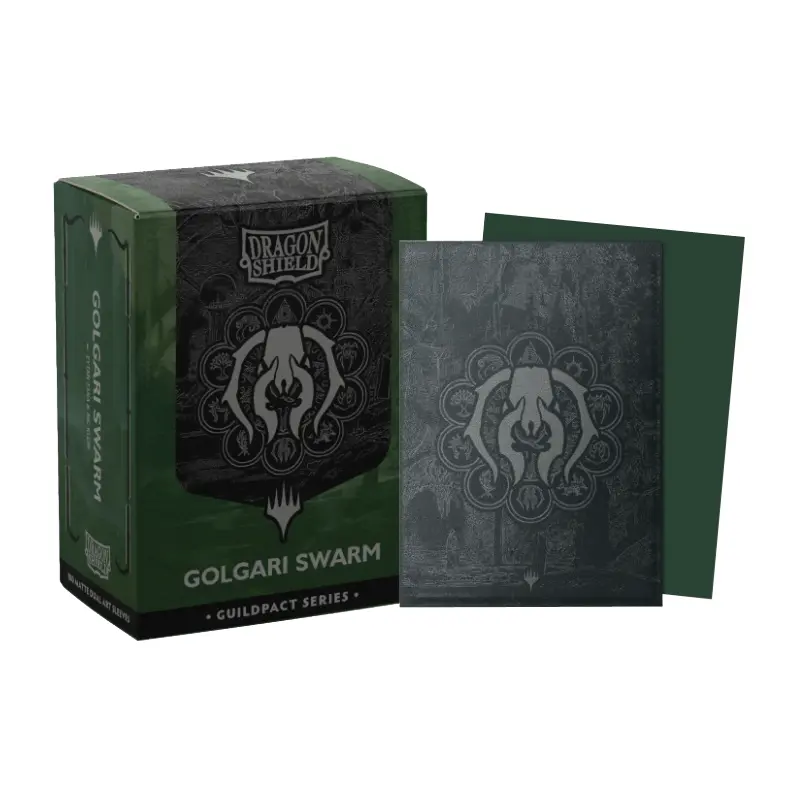 DS 100 Dual Matte Art Metallic Sleeves - MTG The Guildpact Series - Golgari Swarm
