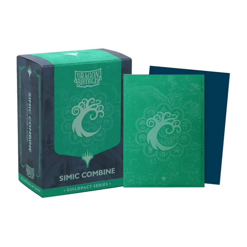 DS 100 Dual Matte Art Metallic Sleeves - MTG The Guildpact Series - Simic Combine
