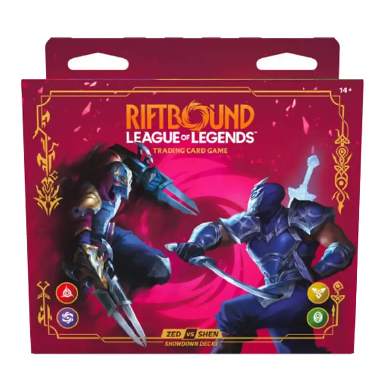 RIFTBOUND: LEAGUE OF LEGENDS TCG - Vendetta Showdown Zed VS Shen Deck Display